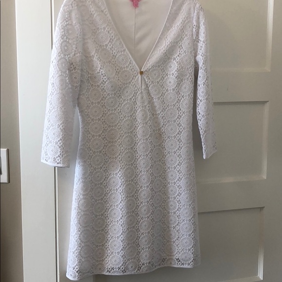White lace Lily Pulitzer mini dress - Picture 1 of 5